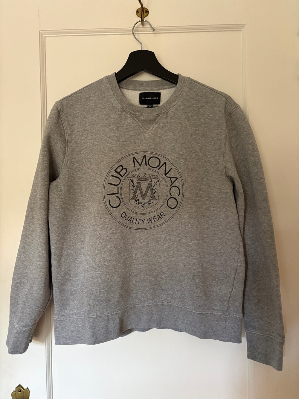 Club Monaco Light Gray Logo Crewneck Sweatshirt
